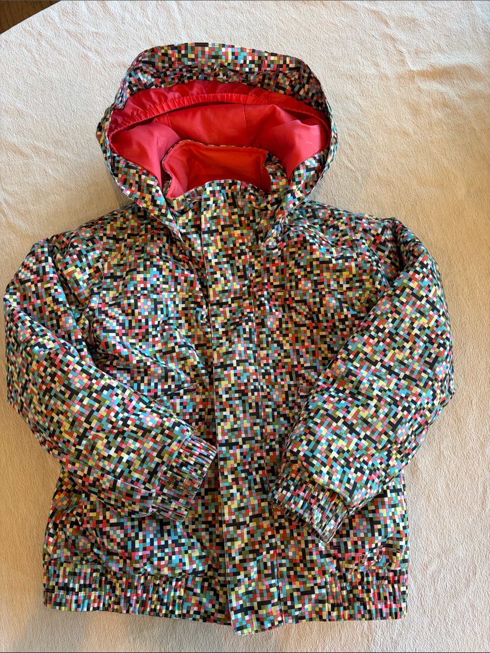 Burton Kids Multicolor Pixel-Print Hooded Snow Jacket